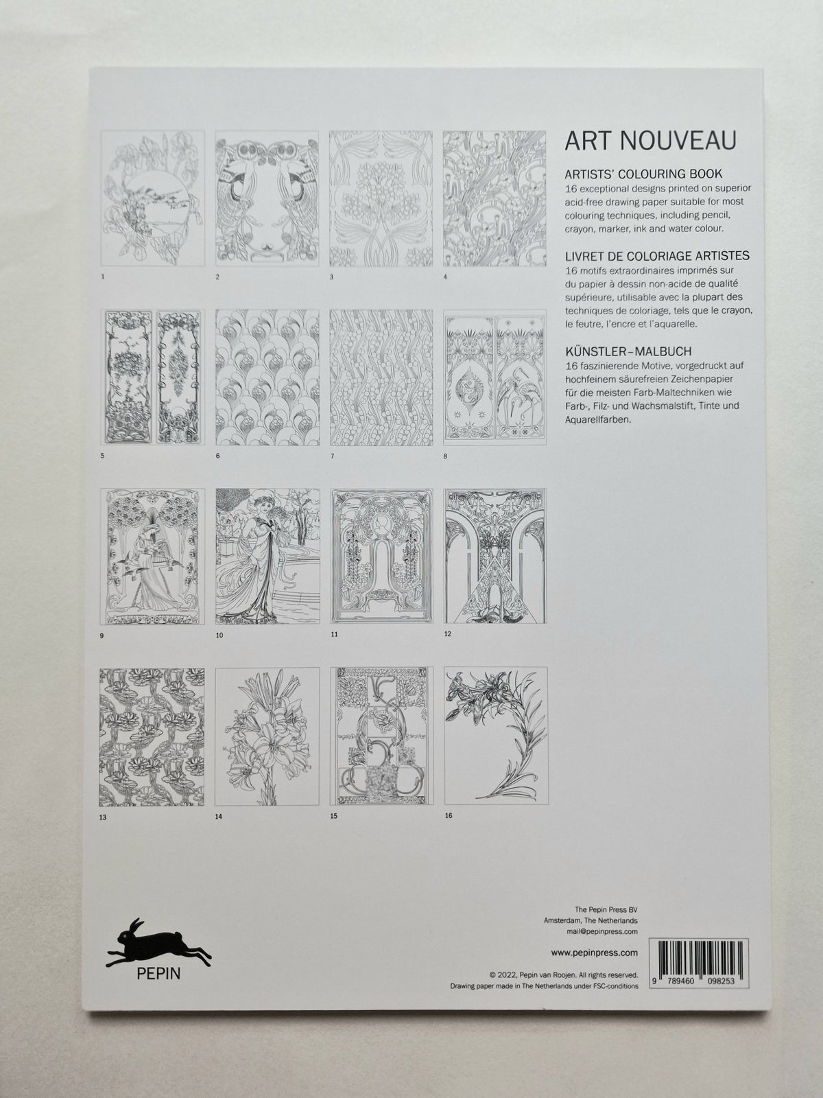 Kunstenaarskleurboek Art Nouveau | PEPIN Press - NOOR goes wild