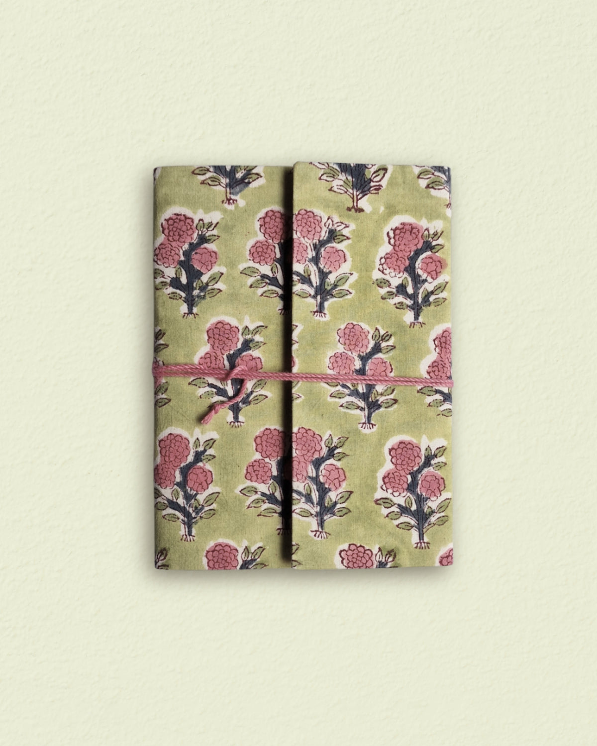 Notitieboekje met blockprint | Groen & roze - NOOR goes wild