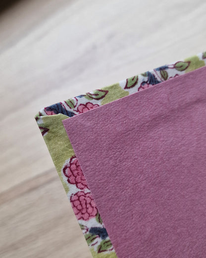 Notitieboekje met blockprint | Groen & roze - NOOR goes wild