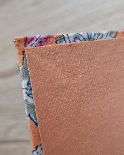 Notitieboekje met blockprint | Oranje & Roze