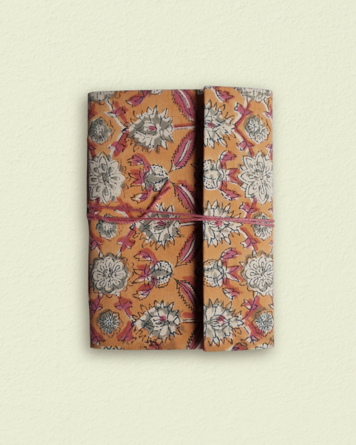 Notitieboekje met blockprint | Oranje & Roze