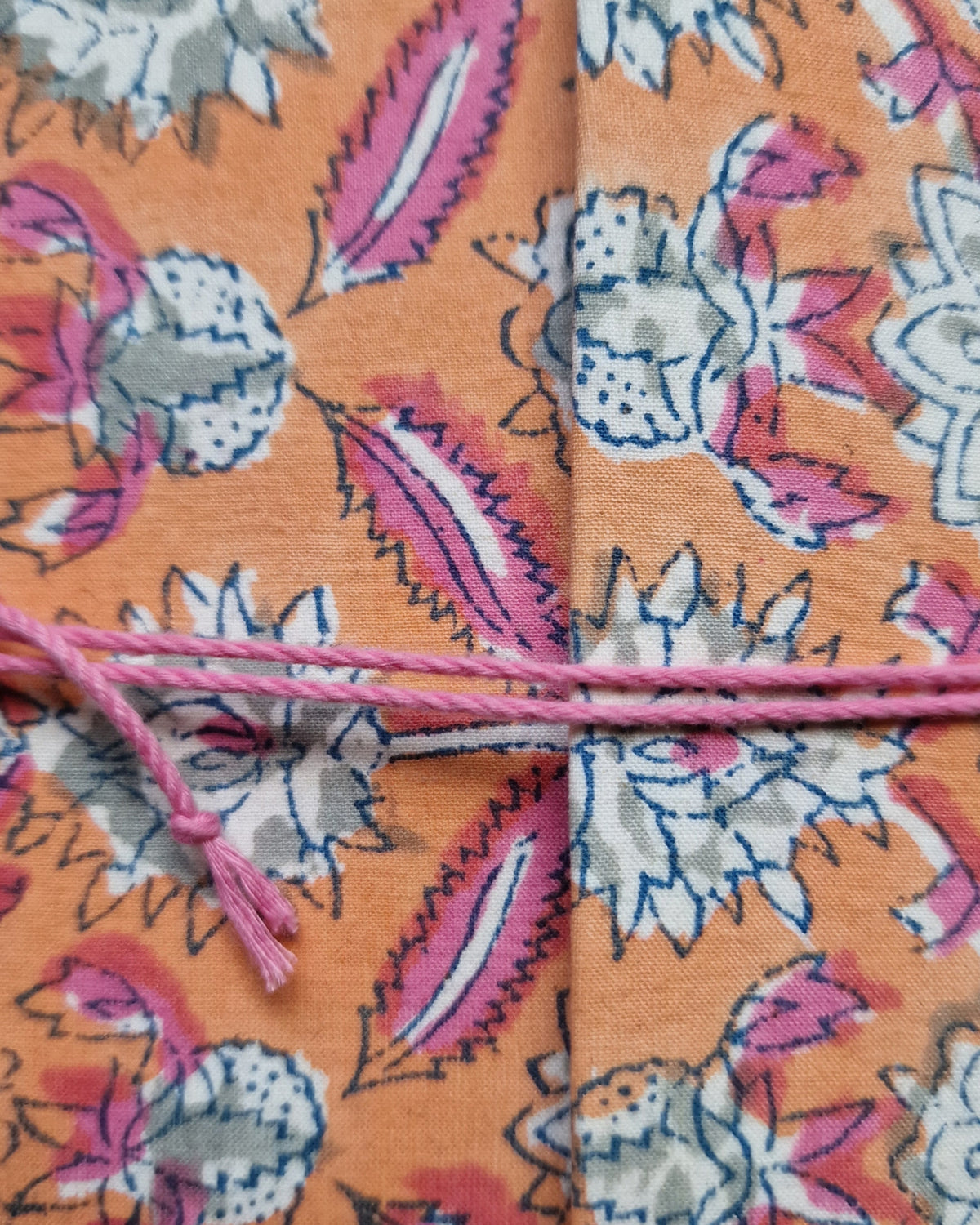 Notitieboekje met blockprint | Oranje & Roze