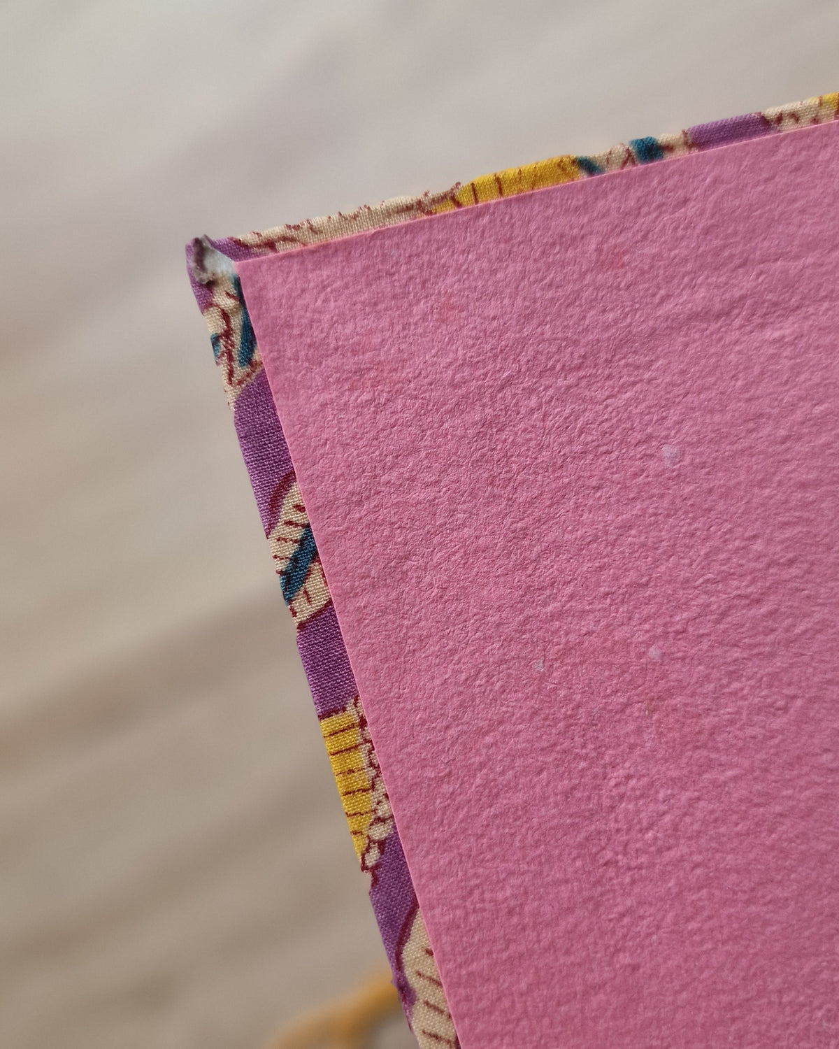 Notitieboekje met blockprint | Paars & okergeel