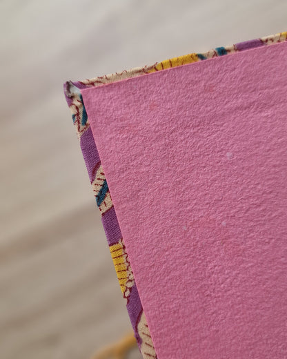 Notitieboekje met blockprint | Paars & okergeel