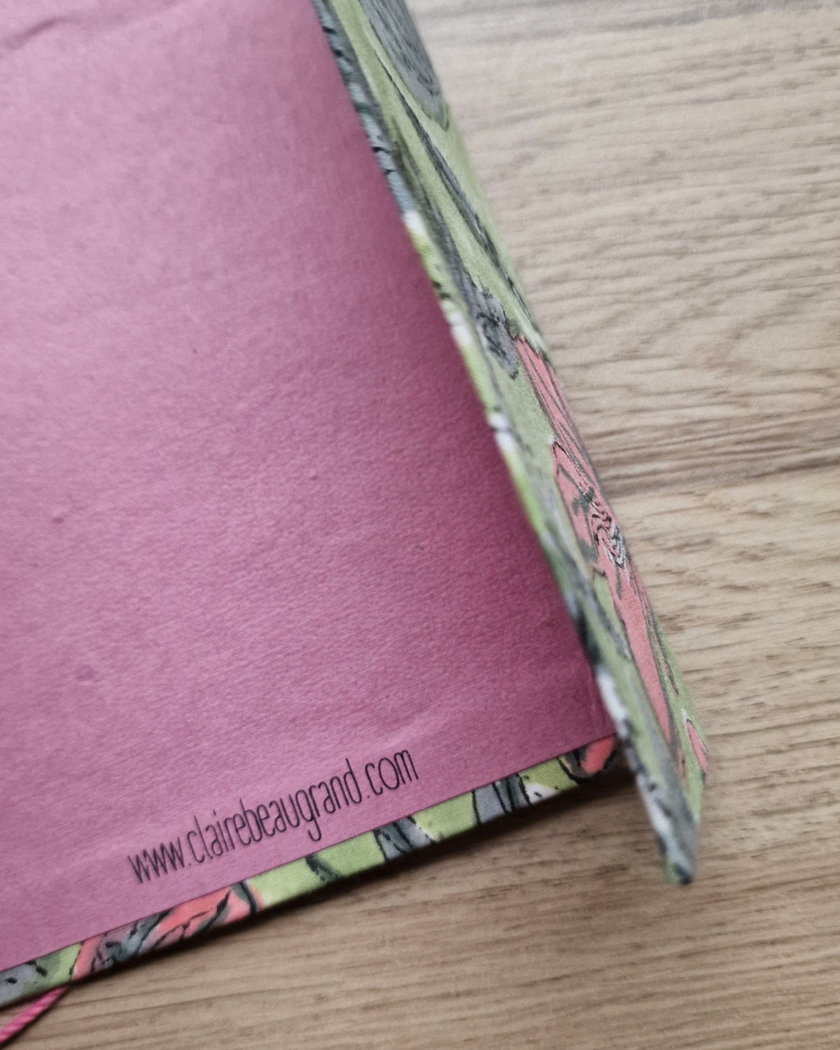 Notitieboekje met blockprint | Lichtgroen & roze