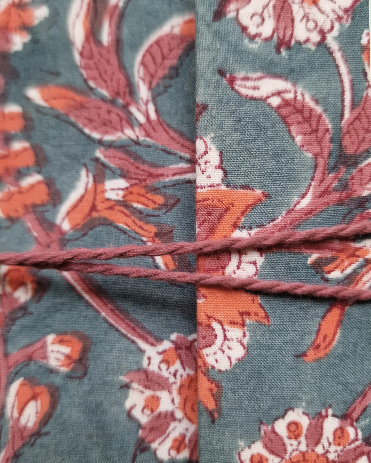 Notitieboekje met blockprint | Petrol & roest